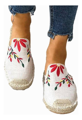 Zapatos Comodos Dama Pisos Florales De Confort Tallas Grande