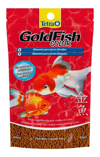 Tetra Goldfish Color Pellets 40g - Alimento Peces Agua Fria