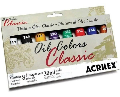 Tinta P/tela Oleo C/8 Acrilex