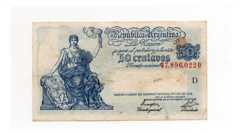 Billete 50 Centavos Moneda Nacional Progreso Bottero 1806