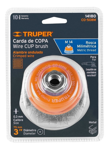 Cepillo Copa 3 X 14 Mm Truper 14180