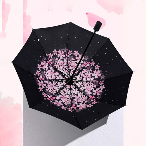 Paraguas De Flores Sombrilla Lluvia Protección Sol Uv