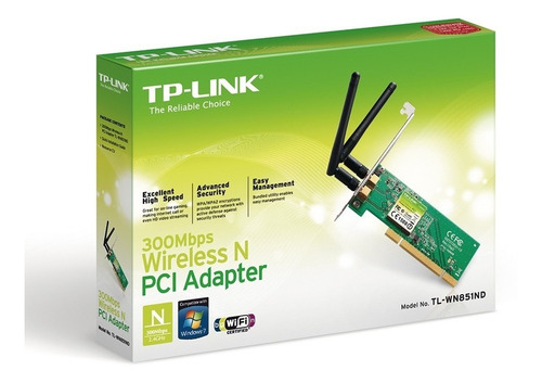 Imagen 2 de 2 de Adaptador Inalámbrico N Pci Tplink Tl-wn851nd 300mbps