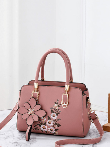 Bolso Elegante Con Estampado De Flores, Bolso De Hombro Mode