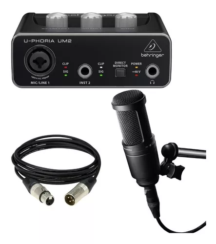 Kit Grabacion Behringer Um2 Condenser Audio Technica At2020