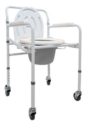 Silla Comodo Aumento Plegable C/ruedas Esmaltada Speedy