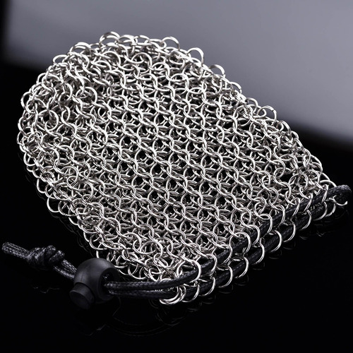 Upgrade Bolsa De Dados Chainmail Aço Inoxidável Grande