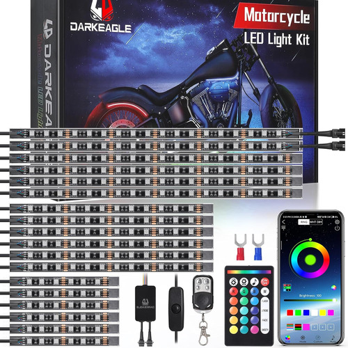 Kit De Luces Led Rgb Motocicleta De 18 Piezas Luz De Fr...