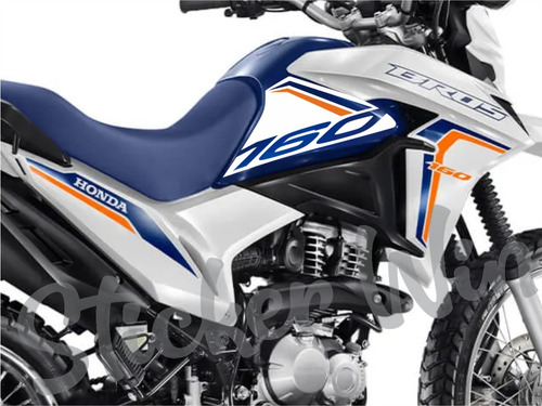 Adesivo Bros 160 2024 - Kit 3 Adesivos P/ Moto Branca A2