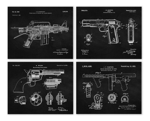 Vintage Ar15, Colt , Tommy Gun, Peacemaker Patent Prints, 4.