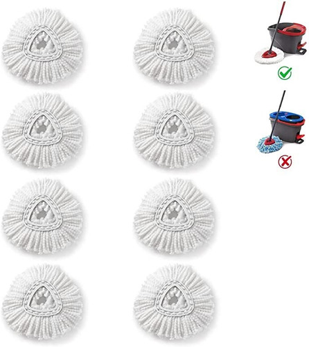 Paquete De 8 Cabezales De Fregona Para Easywring Spin Mop P.