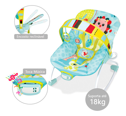 Cadeirinha De Balanço Musical Vibratória Leão Rocker Mastela