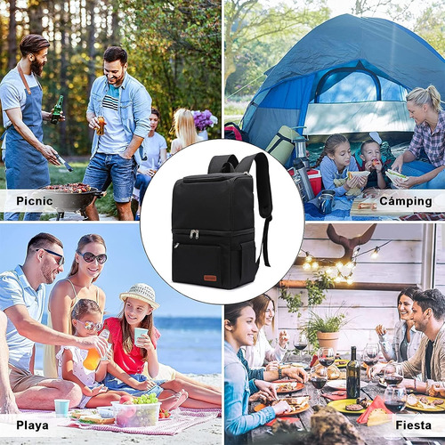 Mochila Térmica Aislada, 27l Hielera Portátil Mochila Con Ab