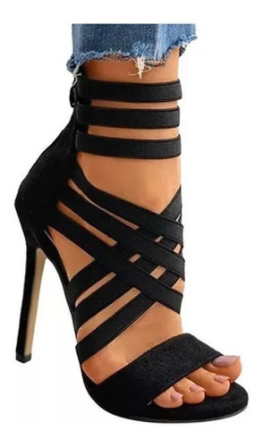 Mujeres Vendaje Peep Toe Stiletto Sexy Tacón Alto Sandalias