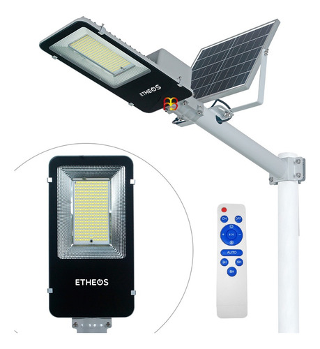 Luminaria De Exterior Solar Led 200 Wt Luz Fria Iluminacion 