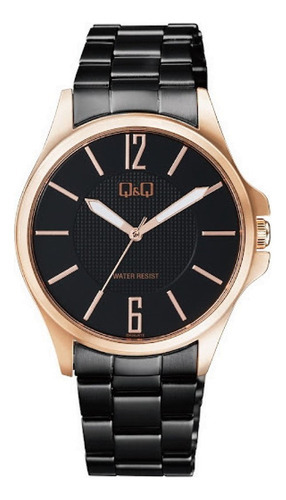 Reloj Q&q Qyq Qa06j412y Casual Acero Hombre + Estuche Color De La Correa Negro