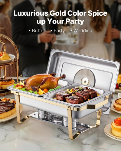 Juego De Platos Para Buffet Hafing Dish Vevor, 4 Litros, 2 U