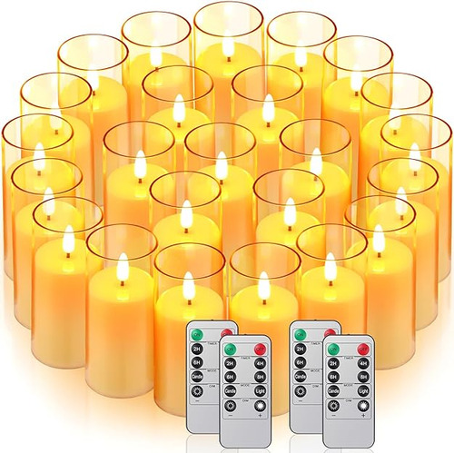 24 Velas Led Parpadeantes Sin Con Control Remoto De 10 Tecla