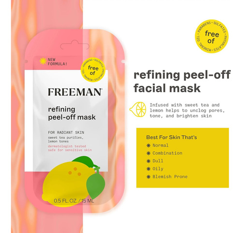 Freeman Paquete De 6 Mascarillas Faciales Variadas, Máscaras