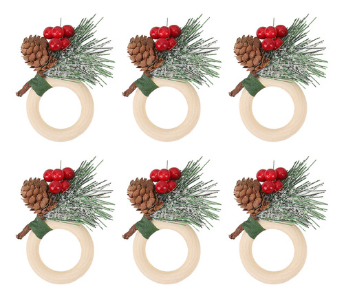 Servilleta De Mesa Navideña, 6 Unidades, Decoración De Piñas