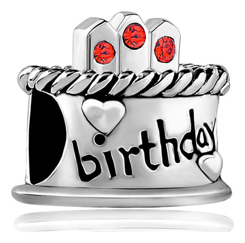 Lovelyjewelry Birthday Cake Charms Enero Red Simulated Birth
