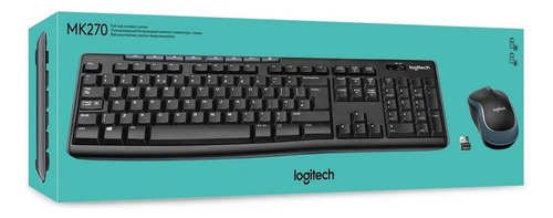 Kit Teclado Y Mouse Inalambrico Mk270 Logitech Color del mouse Negro Color del teclado Negro