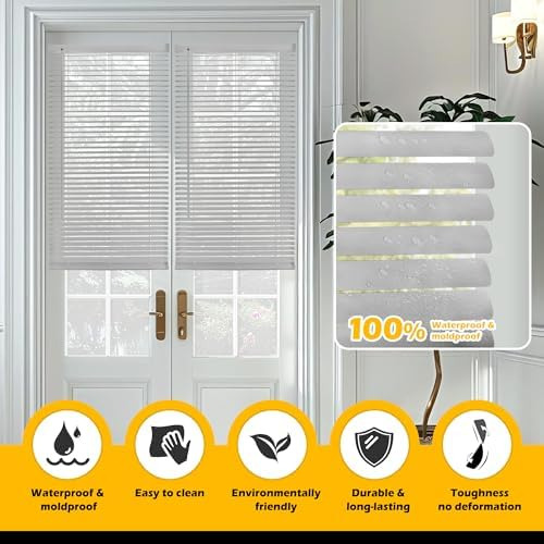 Lazblinds 1 Vinilo Mini Persianas Para Puertas, Persianas De