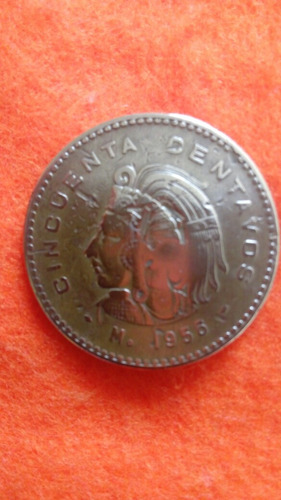 Moneda De 50 Centavos 1956