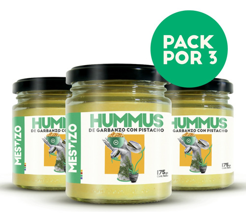 Hummus De Garbanzo Con Pistacho Mestizo Pack X3 Unidades