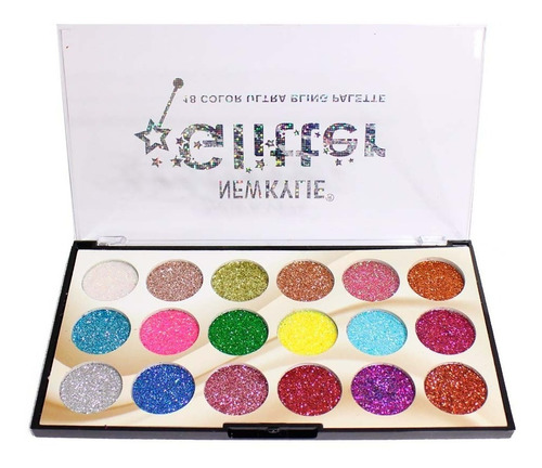      Paleta Sombras Glitter Alta Pigmentación 18 Colores 