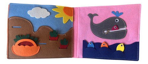 Libro De Fieltro Sensorial Para Niños Modelo Nube Con Nombre