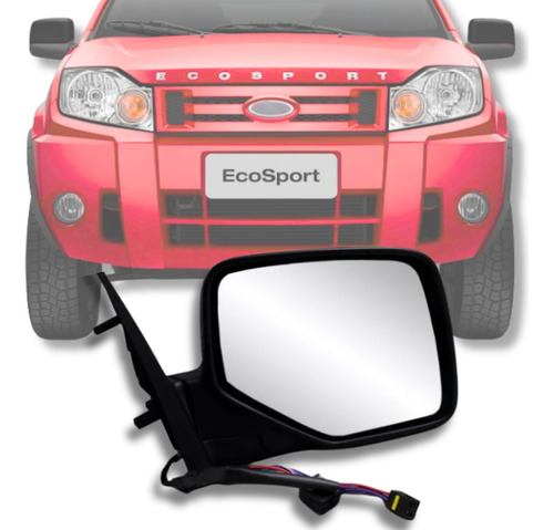 Retrovisor Ecosport 2003 2004 2005 06 A 2012 Elétrico Preto