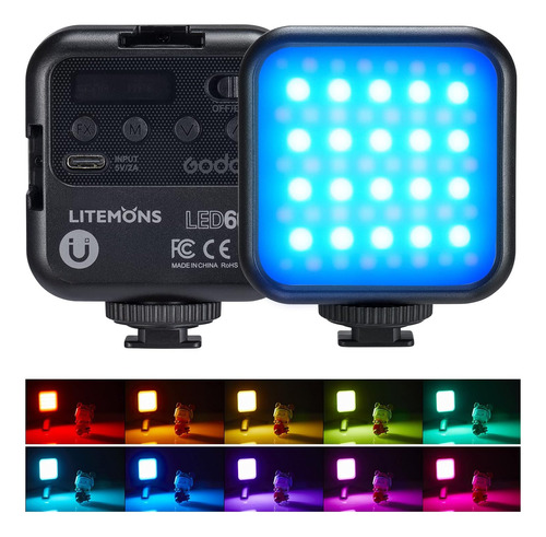 Litemons Led6r Luz De Cámara Rgb, Luz De Video Led Recargabl