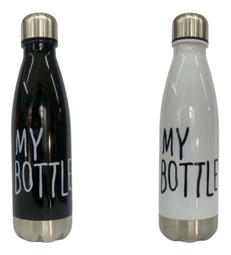 2 Botella 600 Ml Diseño My Bottle Calidad Tapa Acero Rosca 
