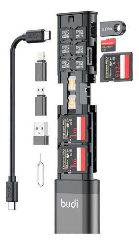 Budi [modelo Actualizado] Cable Lector De Tarjetas Sd Multif