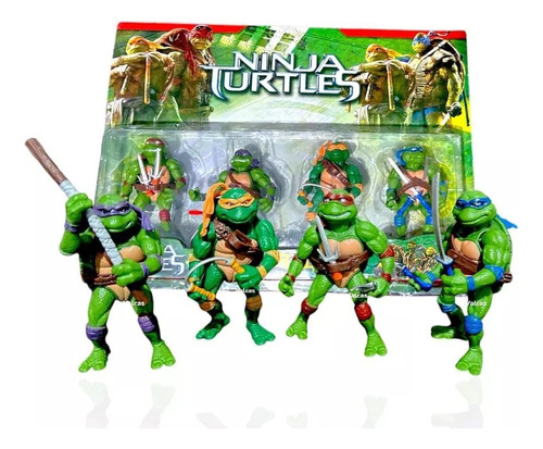 Tortugas Ninjas X 4 Muñecos Con Armas Articulados