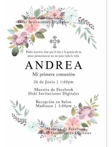 Invitación En Video De Primera Comunión Flores