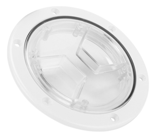 Placa Abs Redonda Blanca Con Tapa Transparente Para Acceso A