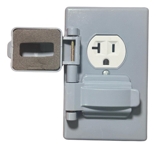 Contacto Doble Duplex 20a Blanco Con Tapa Intemperie 3 Pack