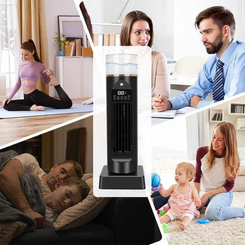 Ventilador Torre 35cm - Silencioso + Humidificador 6h Timer