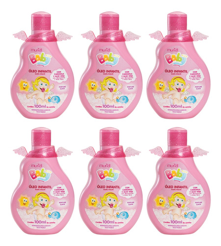 Oleo Corporal Muriel Baby 100ml Rosa - Kit C/ 6un