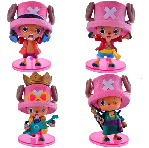 One Piece Set De 4 Figuras Chopper Cosplay Anime Luffy Zoro