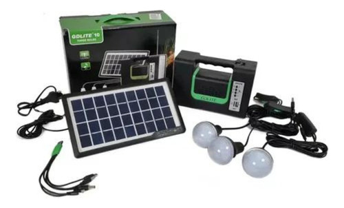 Kit Panel Solar Camping 3 Bombillas Usb Radio Mp3 Gdlite-10