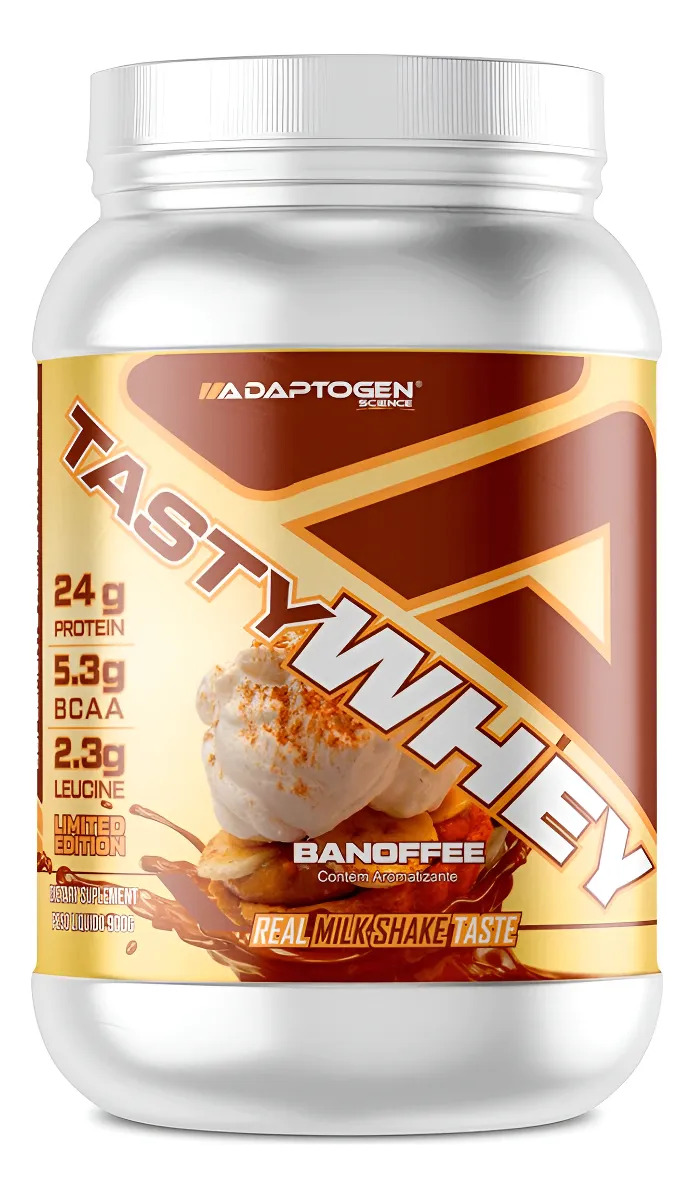 Suplemento Tasty Whey 3w Gourmet Whey Protein Adaptogen Science Pote 900g Sabor Mousse de Maracujá