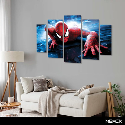 Imagen 1 de 7 de Cuadro Moderno Decorativo Madera Hombre Araña Spiderman Hd