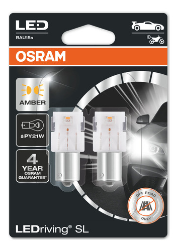 Kit 2 Lampara Led Osram P21w Ambar Luz De Giro