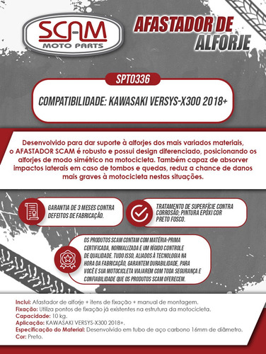 Imagem 7 de 7 de Afastador Alforge Kawasaki Versys X300 2018+ Preto