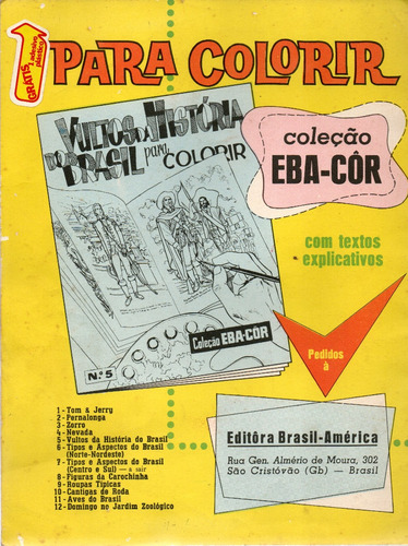 Livro Cantigas De Roda, Nº 10, Coleção Eba-côr Para Colorir, Editado Em 1965 (Usado)