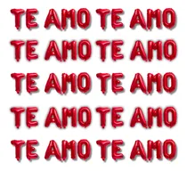 Comprar 10 Balão Metalizado Frase Te Amo Letras  Decoração Festa