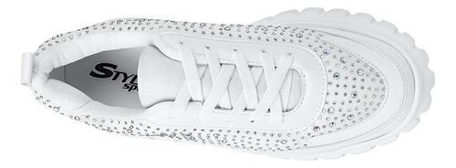 Tenis Casuales Dama Stylo 18668 Simipiel Blanco
